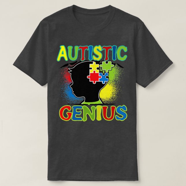 Camiseta Autismo Autismo Genius Autismo Sensibilização Para (Frente do Design)