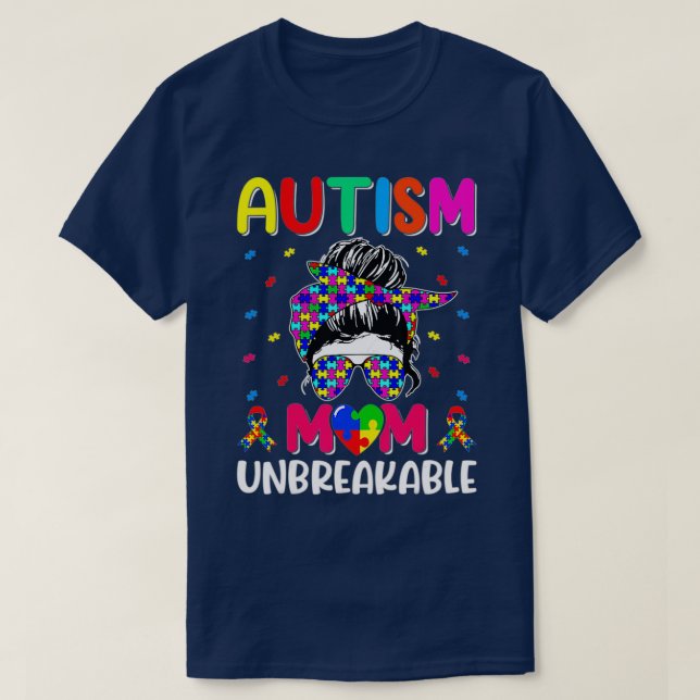 Camiseta Autismo Autismo Sensibilização Mãe A Vida das Mulh (Frente do Design)
