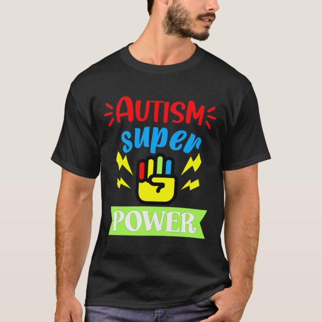 Camiseta Autismo Autismo Super Poder (Frente)