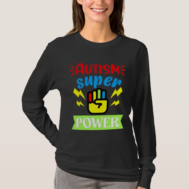 Camiseta Autismo Autismo Super Poder (Frente)