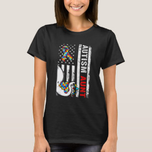 Camiseta Autismo Autismo Tia Puzz - Bandeira Americana