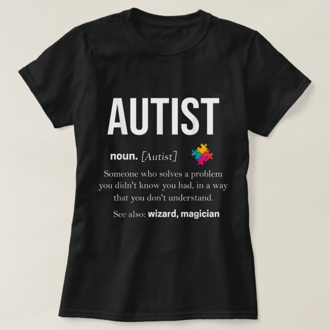 Camiseta Autismo Autista Asperger Syndrom Aspie Quebra-cabe (Frente do Design)