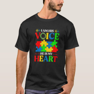 Camiseta Autismo Autista Consciência Eu Sou Sua Voz Ele É M