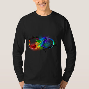 Camiseta Autismo Avó Autismo Arco-íris Símbolo Infinito Asd