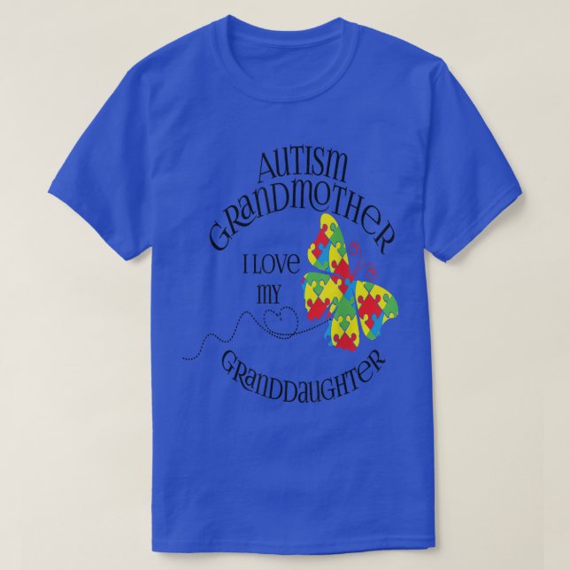 Camiseta Autismo Avó Eu Amo Minha neta Autista (Frente do Design)