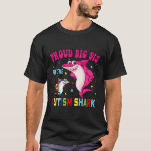 Camiseta Autismo Awarenes Quebra-cabeça Tubarão Irmã Grande