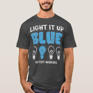 Camiseta Autismo Awerness Acende Azul Crianças Autistas