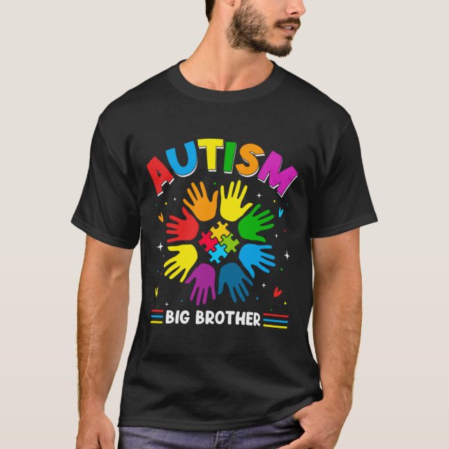 Camiseta Autismo Big Brother Autismo Autismo Mães Familiare (Frente)