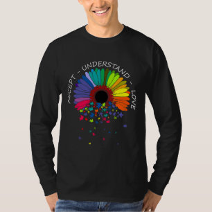 Camiseta Autismo Blue Cote Mulheres Autismo Floral Sensibil