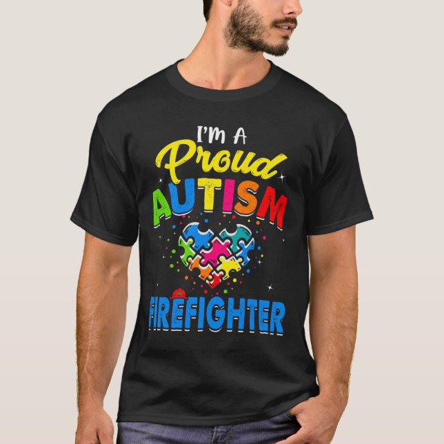 Camiseta Autismo Bombeiro Autismo Accept (Frente)