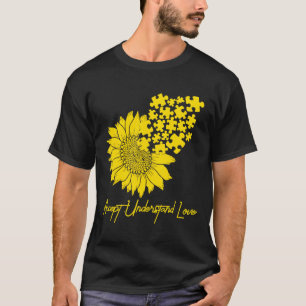 Camiseta Autismo Bonito Quebra-cabeça de Girassol Orgulho A