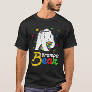Camiseta Autismo Bonito Sensibilização Grampa Bear Famíl