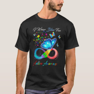 Camiseta Autismo Borboleta Eu Uso Azul Para Conscientização