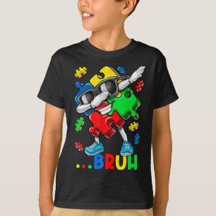 Camiseta Autismo Bruh Dabbing Quebra-cabeça Piece Autismo C