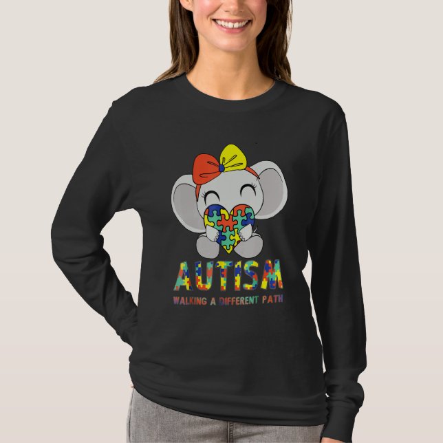 Camiseta Autismo Caminhando Por Um Caminho Diferente - Elef (Frente)