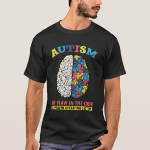Camiseta Autismo Cérebro Diferente Sistema Operacional Auti