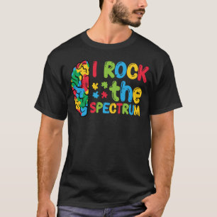 Camiseta Autismo Cérebro Eu Balanço O Espectro de Conscient