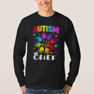 Camiseta Autismo Chef Quebra-cabeça Autismo Consciência Aut