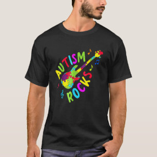 Camiseta Autismo Chora Peça de Quebra-cabeça de Guitarra pa
