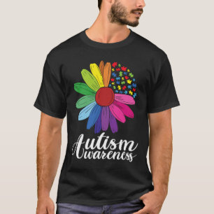 Camiseta Autismo Citação Floral Autismo Sensibilização Flor
