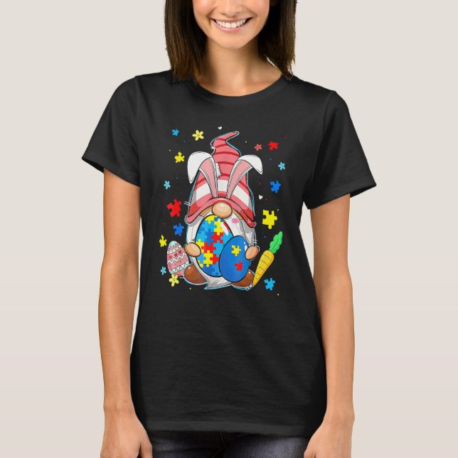 Camiseta Autismo Consciência Accept Compreender Amor Gnome  (Frente)