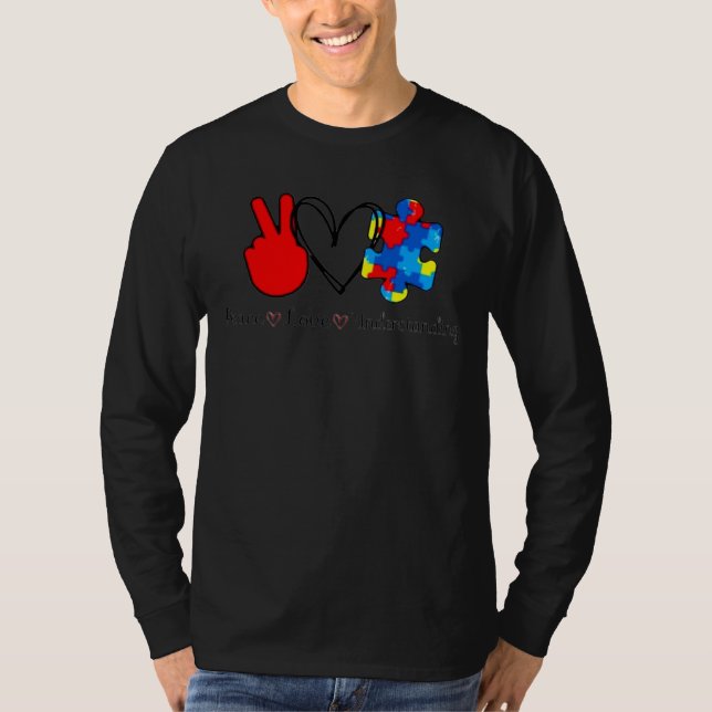 Camiseta Autismo Consciência Ama Paz E Compreensão (Frente)