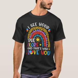 Camiseta Autismo Consciência Arco-Íris Eu Vejo Suas Verdade
