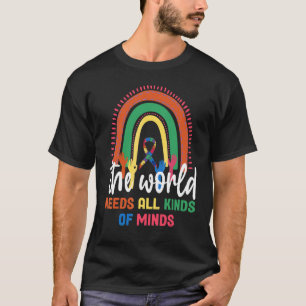 Camiseta Autismo Consciência Arco-Íris Todos Os Tipos De Me