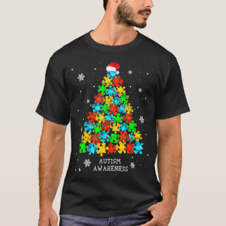 Camiseta Autismo Consciência Árvore de Natal Peças de Quebr