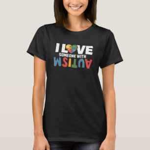 Camiseta Autismo Consciência ASD Autismo Mãe Eu Amo Alguém