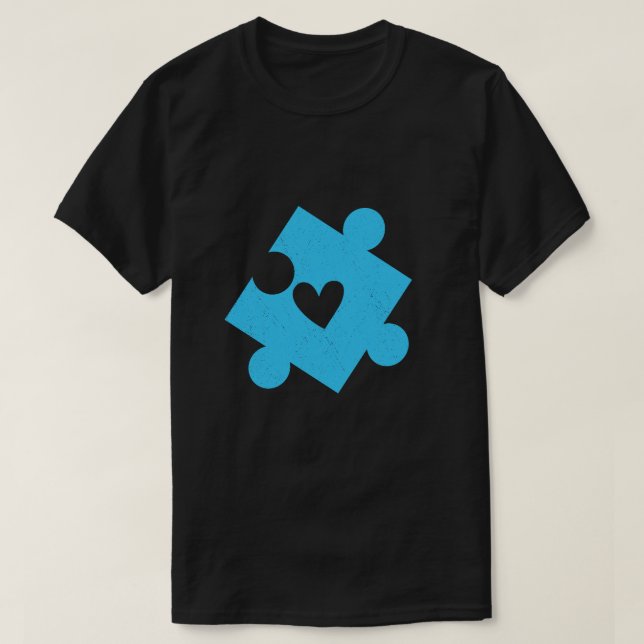 Camiseta Autismo consciência Blue Quebra-cabeça Piece Pocke (Frente do Design)