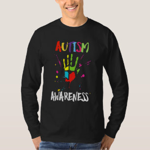 Camiseta Autismo Consciência com Autismo Mão Pai