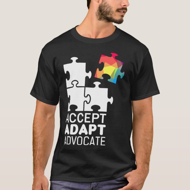 Camiseta Autismo Consciência Dia Quebra-cabeça peça Qu Insp (Frente)