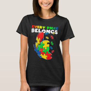 Camiseta Autismo-Consciência do Autismo Cada Peça Pertence