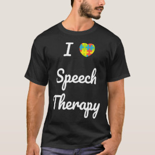 Camiseta Autismo-Consciência do Autismo Eu Amo Fala Terapia