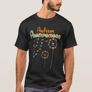 Camiseta Autismo-Consciência do Autismo Flor de Dente-de-Le