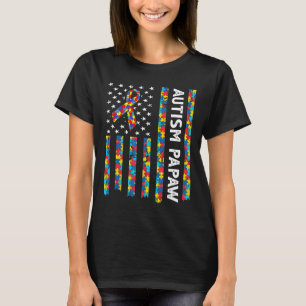 Camiseta Autismo-Consciência do Autismo Papaw Bandeira Amer