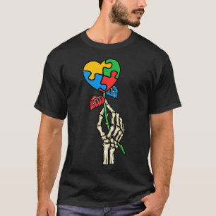 Camiseta Autismo Consciência do crânio Rosa Autismo Quebra-