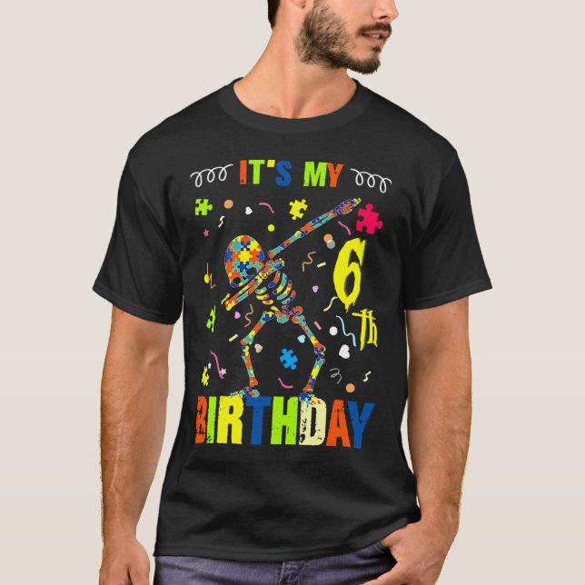 Camiseta Autismo Consciência É Meu Aniversário 6 (Frente)