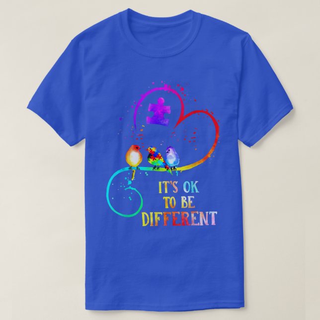 Camiseta Autismo Consciência É OK Ser Diferente Puzzl De Am (Frente do Design)