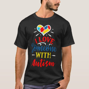 Camiseta Autismo Consciência Eu Amo Alguém Com Autismo Mãe