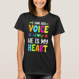 Camiseta Autismo Consciência Eu Sou Sua Voz Ele É Meu Aut C