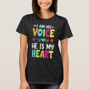 Camiseta Autismo Consciência Eu Sou Sua Voz Ele É Meu Aut C