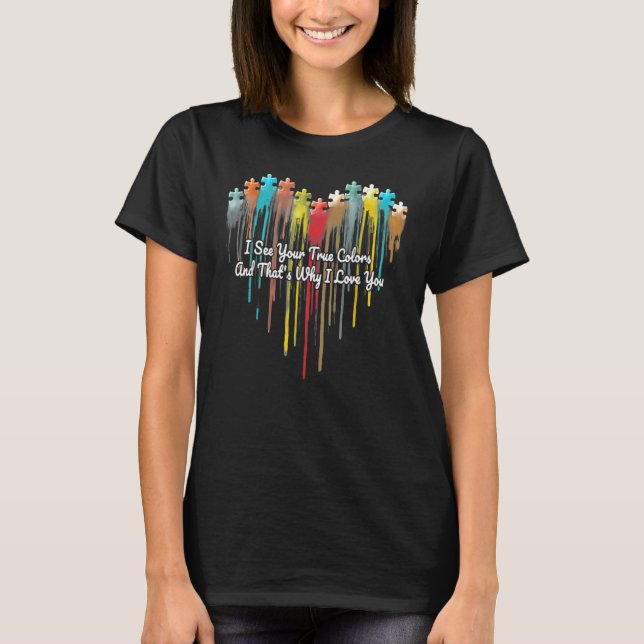 Camiseta Autismo Consciência Eu Vejo Sua Quebra-cabeça (Frente)