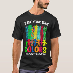 Camiseta Autismo Consciência Eu Vejo Suas Verdadeiras Cores