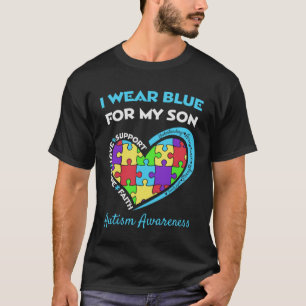 Camiseta Autismo Consciência Eu Visto Azul Para O Apoio Do