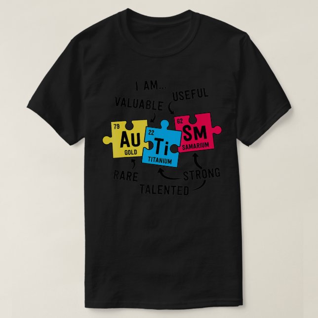 Camiseta Autismo Consciência Homens Meninos Elemento de Mes (Frente do Design)