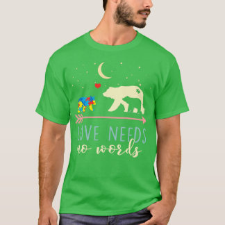Camiseta Autismo Consciência Mama Urso Amor Não Precisa De