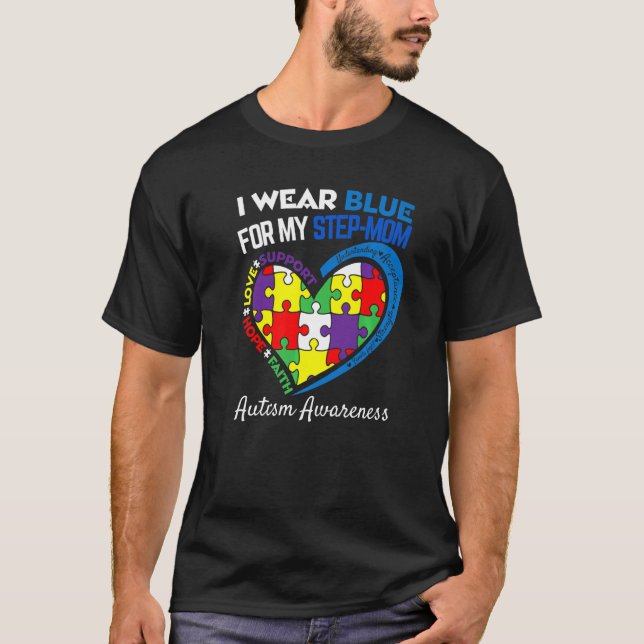 Camiseta Autismo Consciência Mês Eu Visto Azul Para Meu Pas (Frente)