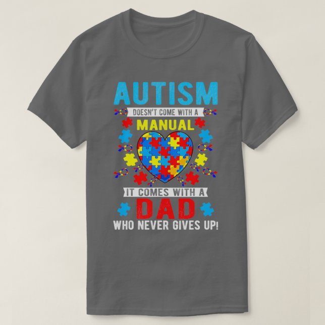 Camiseta Autismo Consciência Mês Orgulhoso Pai Autismo Papa (Frente do Design)